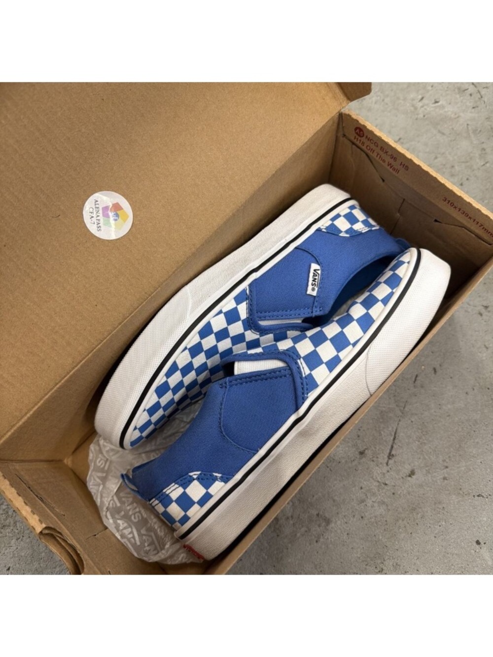 Vans Slip-On Checkerboard Sneakers - Blue & White